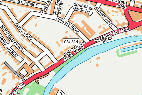 CB4 3AN map - OS OpenMap – Local (Ordnance Survey)