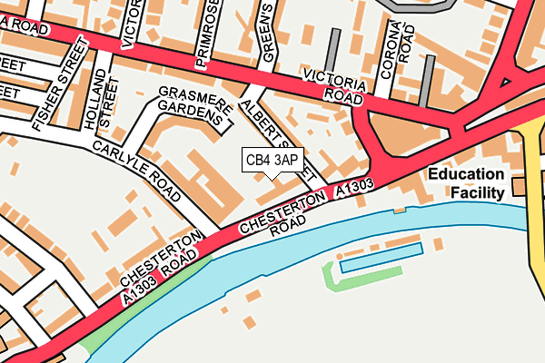 CB4 3AP map - OS OpenMap – Local (Ordnance Survey)