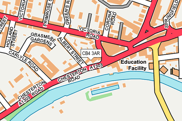 CB4 3AR map - OS OpenMap – Local (Ordnance Survey)