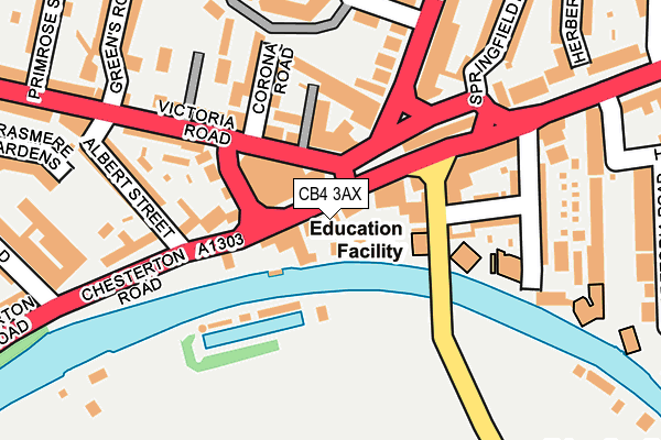 CB4 3AX map - OS OpenMap – Local (Ordnance Survey)