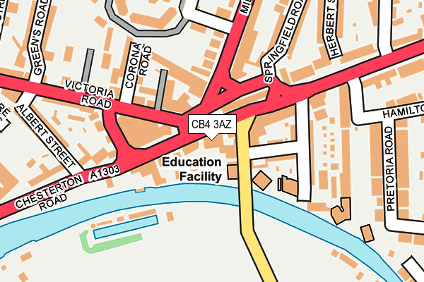CB4 3AZ map - OS OpenMap – Local (Ordnance Survey)