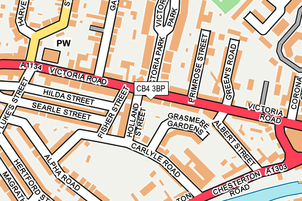 CB4 3BP map - OS OpenMap – Local (Ordnance Survey)