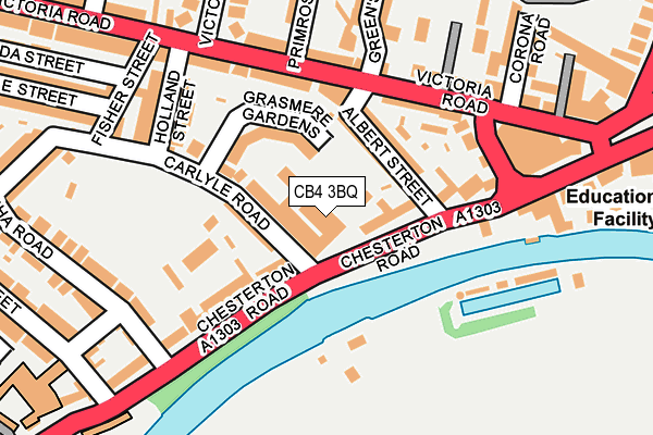 CB4 3BQ map - OS OpenMap – Local (Ordnance Survey)