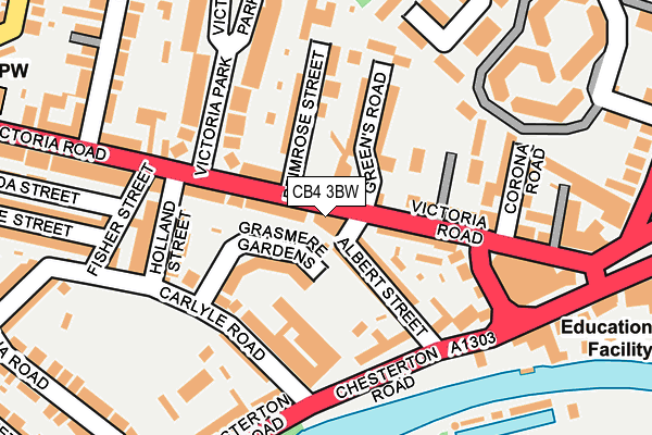CB4 3BW map - OS OpenMap – Local (Ordnance Survey)