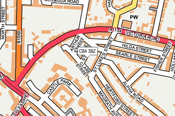 CB4 3BZ map - OS OpenMap – Local (Ordnance Survey)
