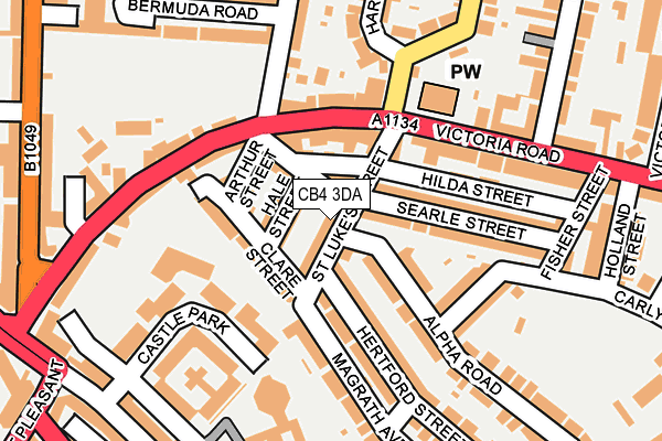 CB4 3DA map - OS OpenMap – Local (Ordnance Survey)