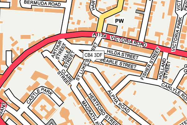 CB4 3DF map - OS OpenMap – Local (Ordnance Survey)