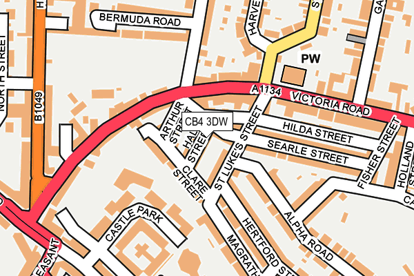CB4 3DW map - OS OpenMap – Local (Ordnance Survey)