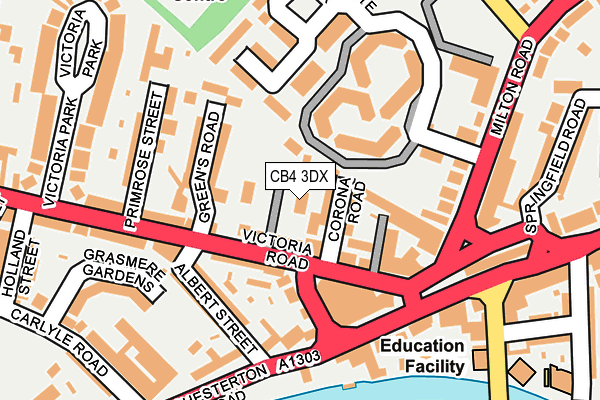 CB4 3DX map - OS OpenMap – Local (Ordnance Survey)