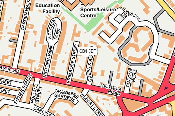 CB4 3EF map - OS OpenMap – Local (Ordnance Survey)