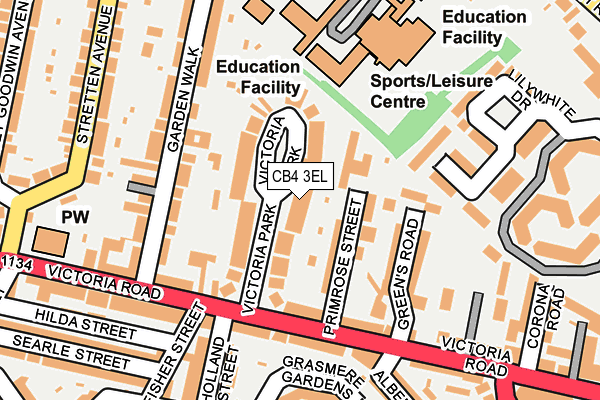 CB4 3EL map - OS OpenMap – Local (Ordnance Survey)