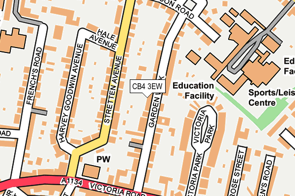 CB4 3EW map - OS OpenMap – Local (Ordnance Survey)