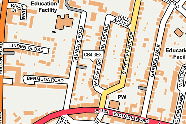 CB4 3EX map - OS OpenMap – Local (Ordnance Survey)