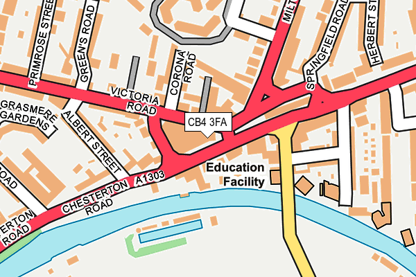 CB4 3FA map - OS OpenMap – Local (Ordnance Survey)