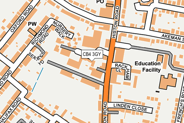 CB4 3GY map - OS OpenMap – Local (Ordnance Survey)