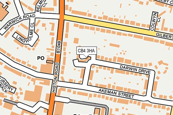 CB4 3HA map - OS OpenMap – Local (Ordnance Survey)