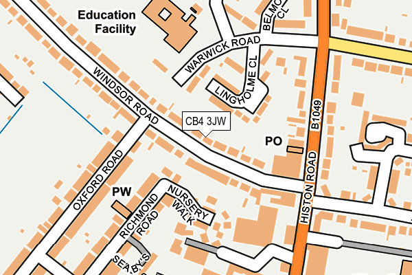 CB4 3JW map - OS OpenMap – Local (Ordnance Survey)