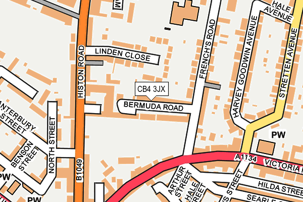 CB4 3JX map - OS OpenMap – Local (Ordnance Survey)