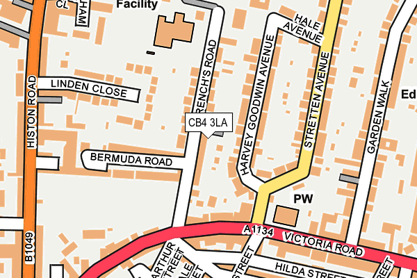 CB4 3LA map - OS OpenMap – Local (Ordnance Survey)