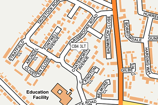 CB4 3LT map - OS OpenMap – Local (Ordnance Survey)