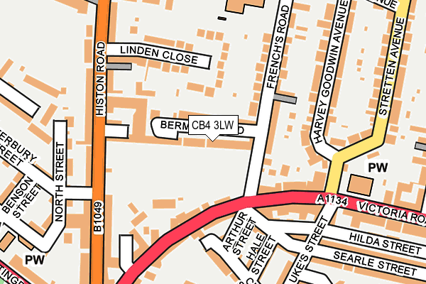 CB4 3LW map - OS OpenMap – Local (Ordnance Survey)