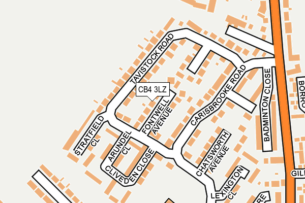 CB4 3LZ map - OS OpenMap – Local (Ordnance Survey)