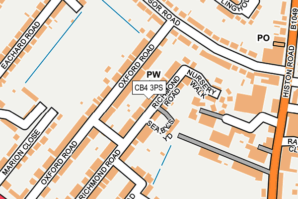 CB4 3PS map - OS OpenMap – Local (Ordnance Survey)