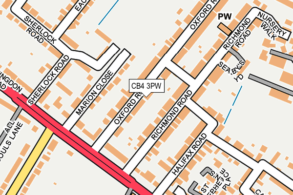 CB4 3PW map - OS OpenMap – Local (Ordnance Survey)