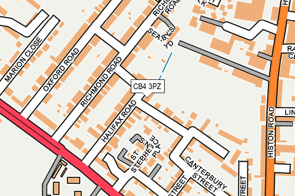 CB4 3PZ map - OS OpenMap – Local (Ordnance Survey)