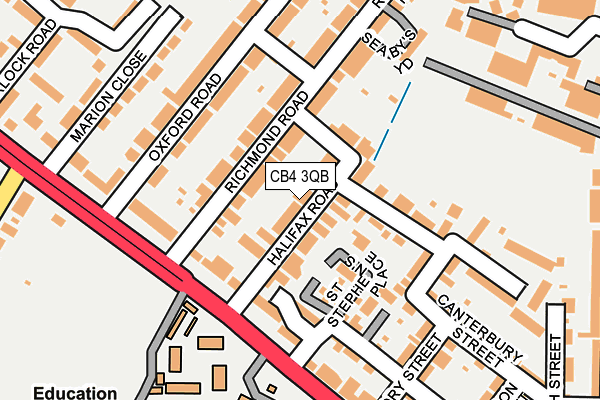 CB4 3QB map - OS OpenMap – Local (Ordnance Survey)
