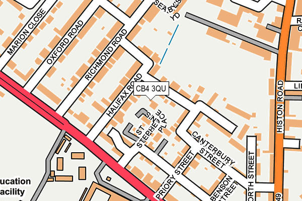 CB4 3QU map - OS OpenMap – Local (Ordnance Survey)