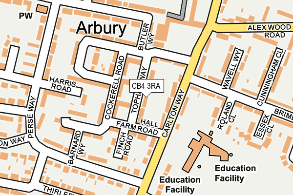 CB4 3RA map - OS OpenMap – Local (Ordnance Survey)