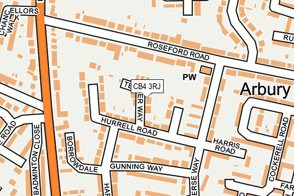 CB4 3RJ map - OS OpenMap – Local (Ordnance Survey)