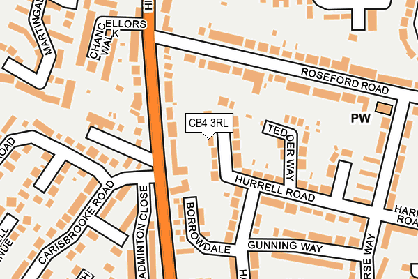 CB4 3RL map - OS OpenMap – Local (Ordnance Survey)