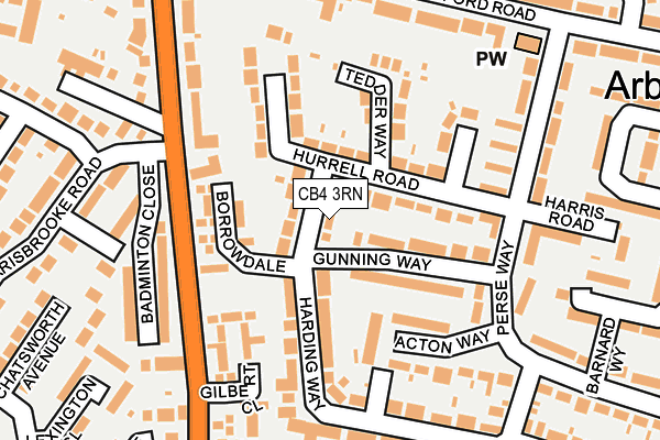 CB4 3RN map - OS OpenMap – Local (Ordnance Survey)