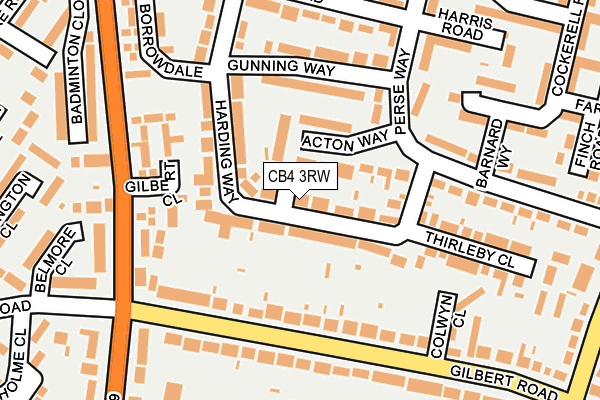 CB4 3RW map - OS OpenMap – Local (Ordnance Survey)