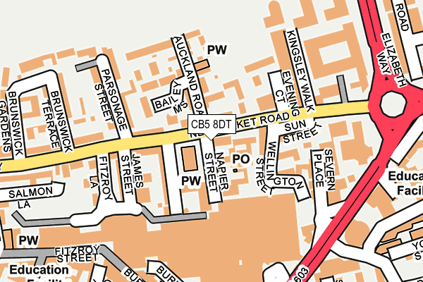 CB5 8DT map - OS OpenMap – Local (Ordnance Survey)