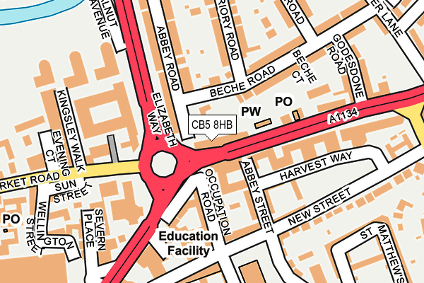 CB5 8HB map - OS OpenMap – Local (Ordnance Survey)