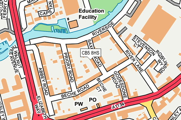 CB5 8HS map - OS OpenMap – Local (Ordnance Survey)