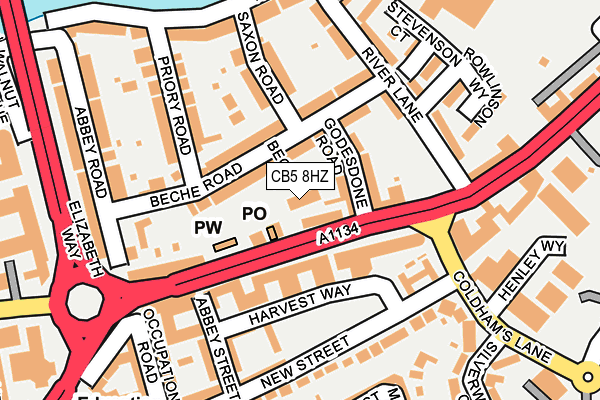 CB5 8HZ map - OS OpenMap – Local (Ordnance Survey)
