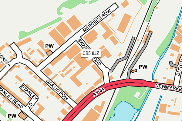 CB5 8JZ map - OS OpenMap – Local (Ordnance Survey)