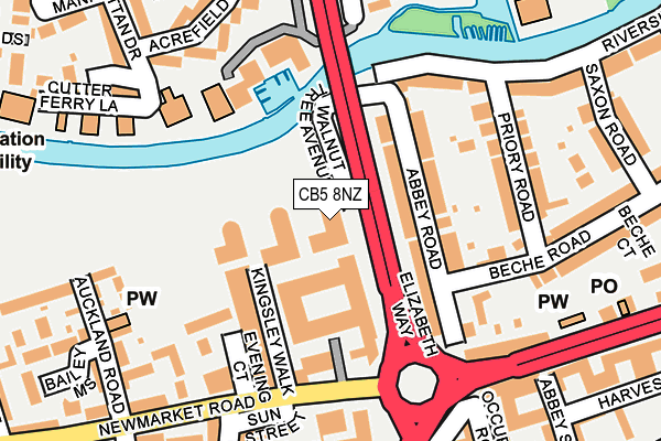 CB5 8NZ map - OS OpenMap – Local (Ordnance Survey)