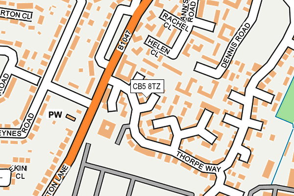 CB5 8TZ map - OS OpenMap – Local (Ordnance Survey)