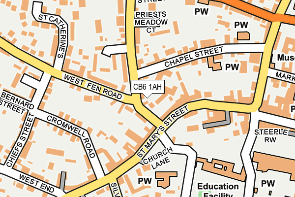 CB6 1AH map - OS OpenMap – Local (Ordnance Survey)