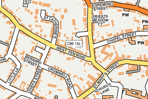 CB6 1AL map - OS OpenMap – Local (Ordnance Survey)