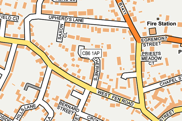 CB6 1AP map - OS OpenMap – Local (Ordnance Survey)