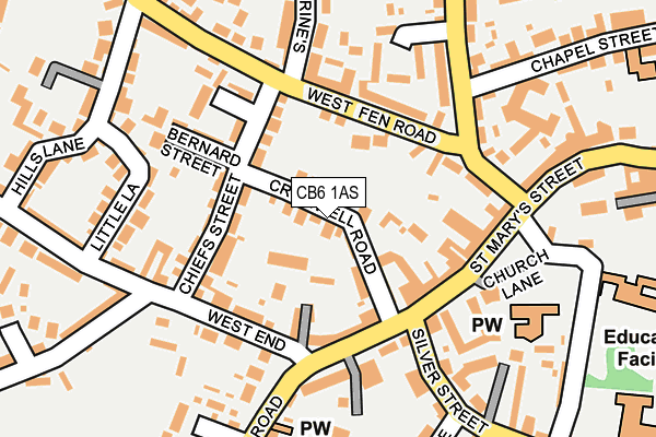 CB6 1AS map - OS OpenMap – Local (Ordnance Survey)