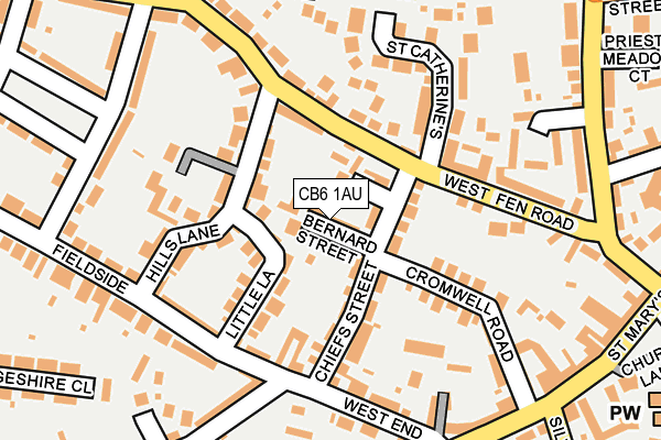 CB6 1AU map - OS OpenMap – Local (Ordnance Survey)