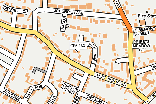 CB6 1AX map - OS OpenMap – Local (Ordnance Survey)