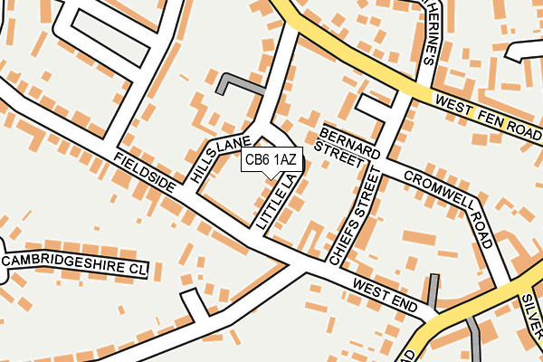 CB6 1AZ map - OS OpenMap – Local (Ordnance Survey)